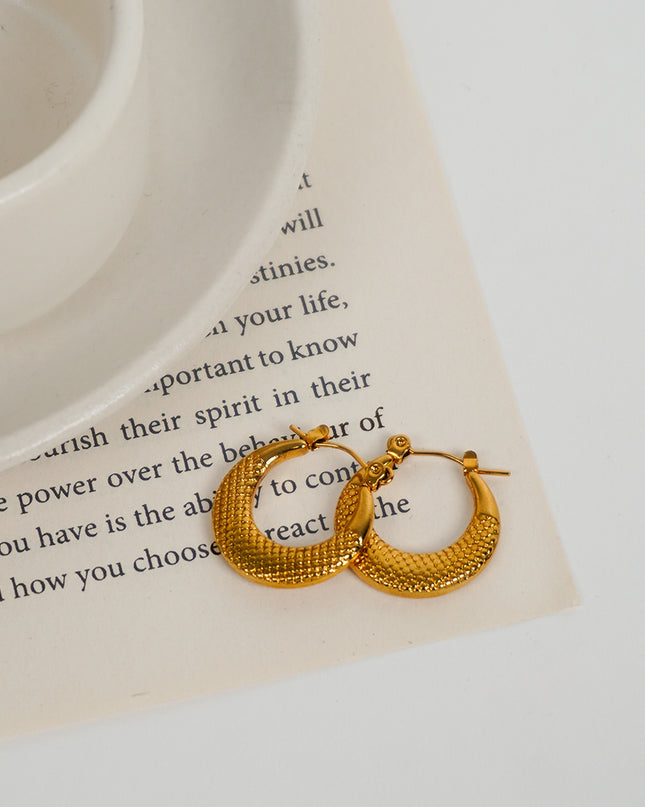 Textured Gold Hoop Earrings