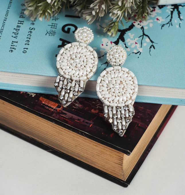 White Pearl Drop Small Earrings - HASHTACK