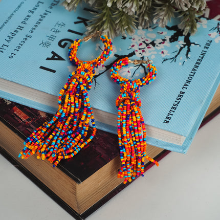 Fiesta Beaded Tassel Earrings