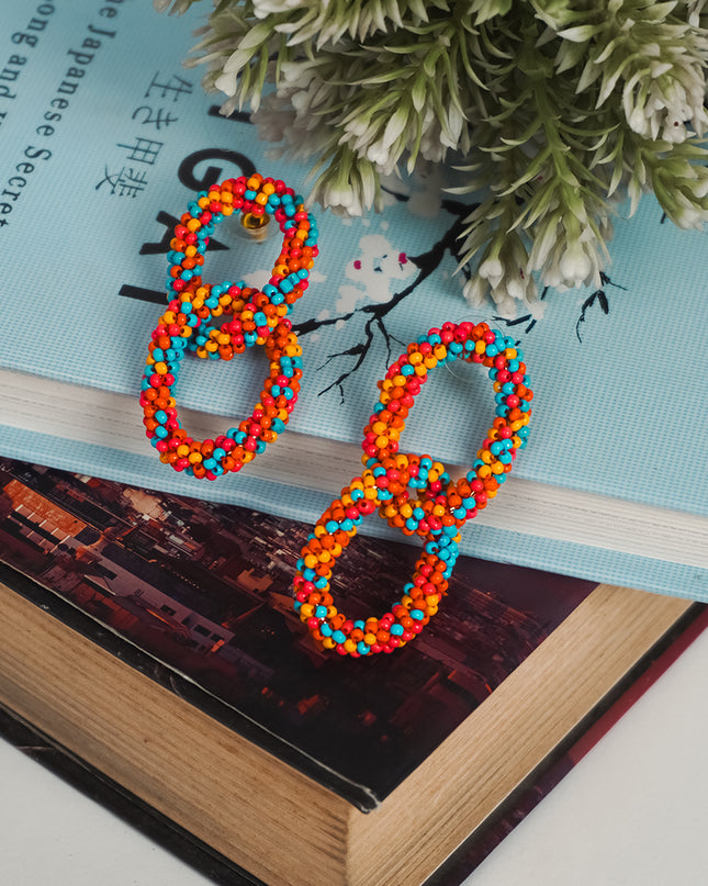 Fiesta Double Hoop Beaded Earrings