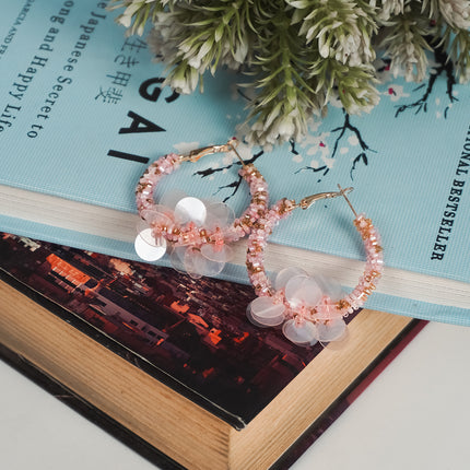 Blush Bloom Hoop Earrings