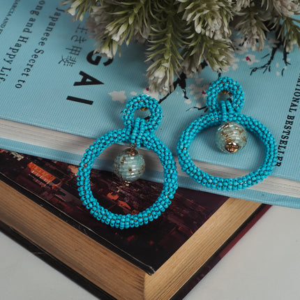 Icy Indigo Hoops Earrings