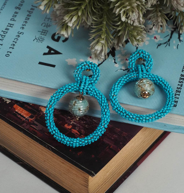 Icy Indigo Hoops Earrings - HASHTACK