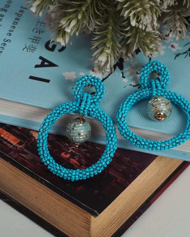 Icy Indigo Hoops Earrings