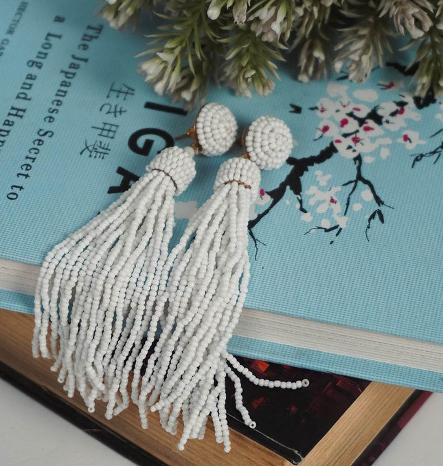 Vanilla Bean Tassel Earrings - HASHTACK