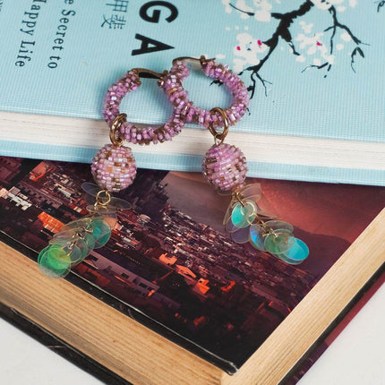 Purple Radiance Hoop Earrings - HASHTACK