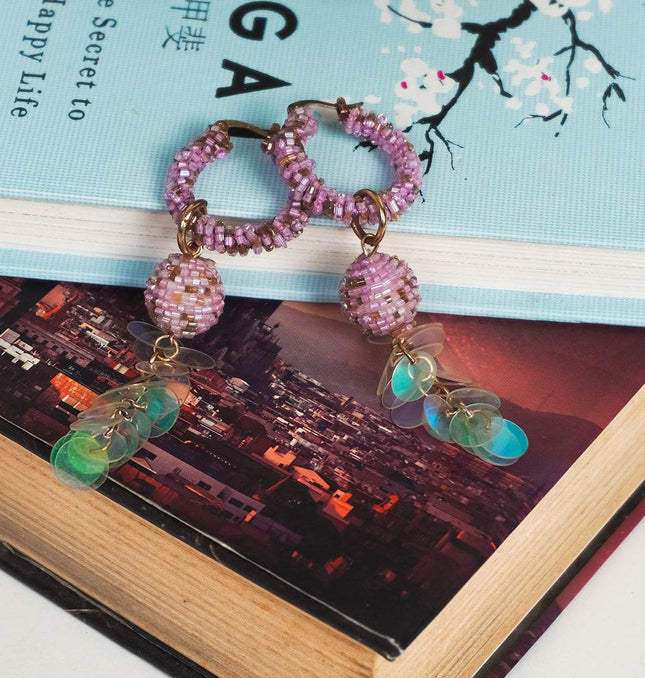 Purple Radiance Hoop Earrings - HASHTACK