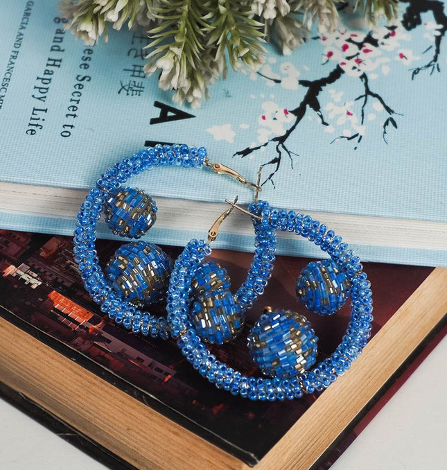Royal Blue Trio Hoops - HASHTACK