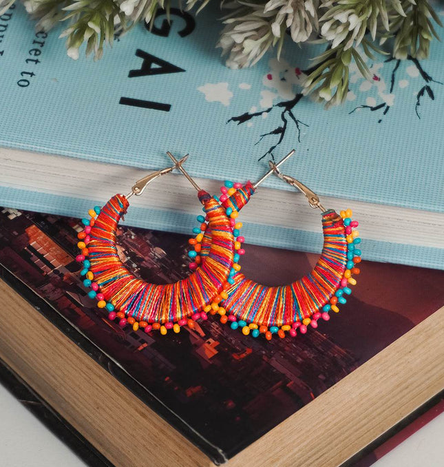 Multi Beaded Handmade Hoops - HASHTACK