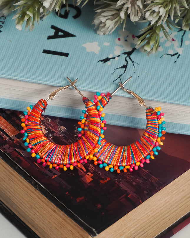 Multi Beaded Handmade Hoops