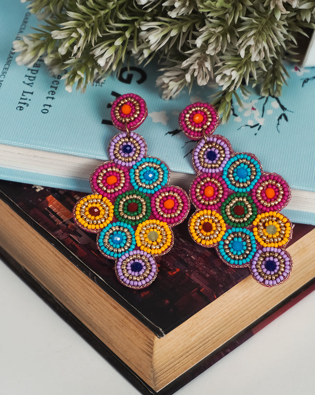 Multi Beaded Bunch Earrings