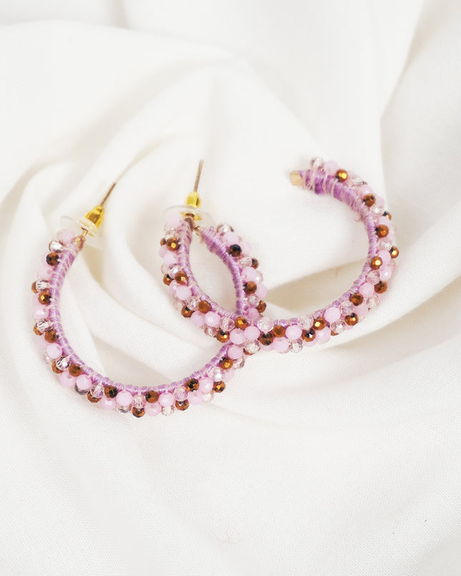 Elegant Mini Beaded Hoop Earring