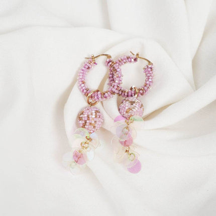 Purple Radiance Hoop Earrings - HASHTACK