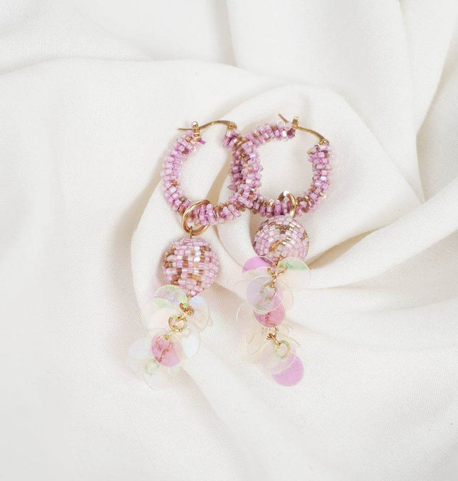 Purple Radiance Hoop Earrings - HASHTACK