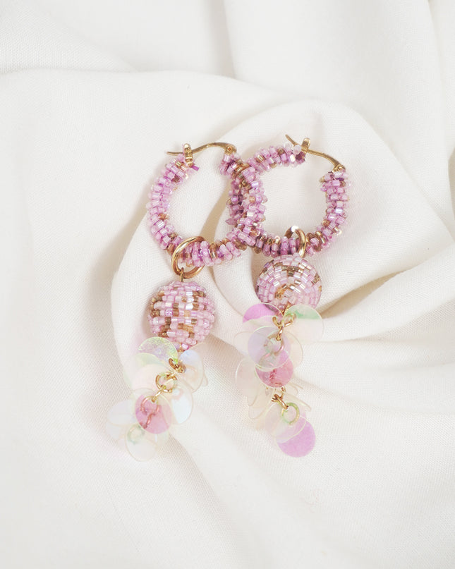 Purple Radiance Hoop Earrings