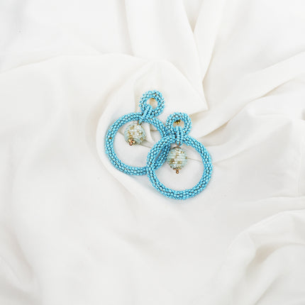 Icy Indigo Hoops Earrings