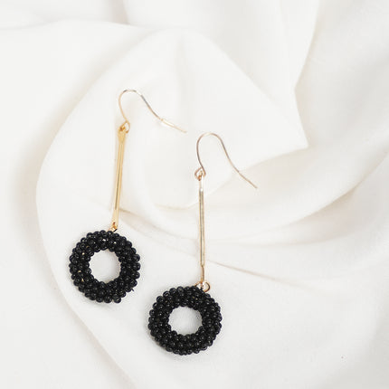 Black Orbit Drop Earrings