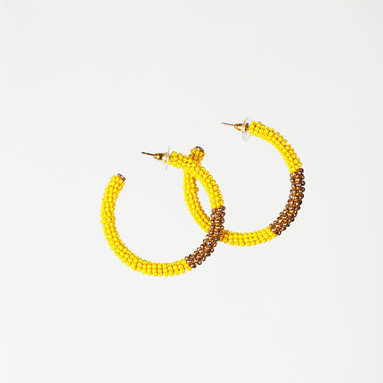 Golden Yellow Beaded Hoop