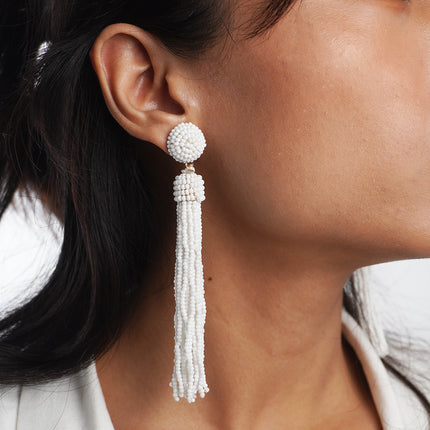 Vanilla Bean Tassel Earrings
