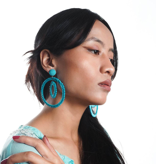 Icy Blue Spiral earrings - HASHTACK