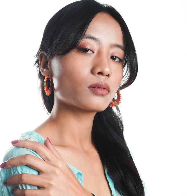Multi Beaded Handmade Hoops - HASHTACK