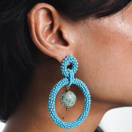 Icy Indigo Hoops Earrings