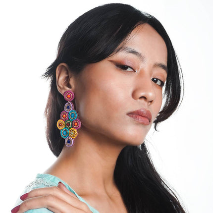 Multi Beaded Bunch Earrings - HASHTACK
