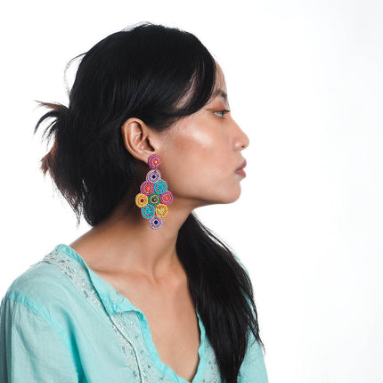 Multi Beaded Bunch Earrings - HASHTACK