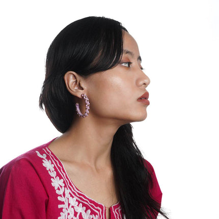 Elegant Mini Beaded Hoop Earring - HASHTACK