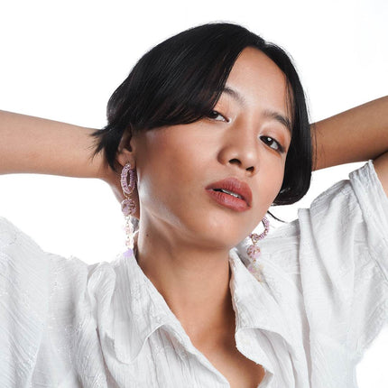 Purple Radiance Hoop Earrings - HASHTACK