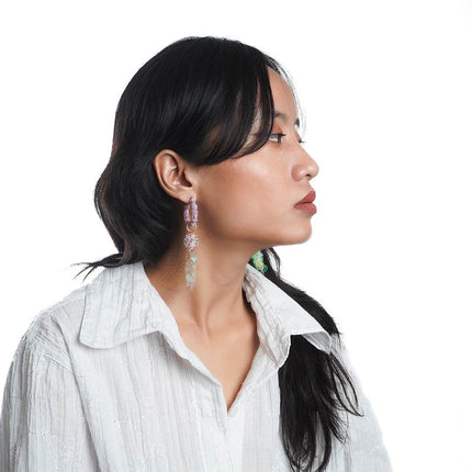 Purple Radiance Hoop Earrings - HASHTACK