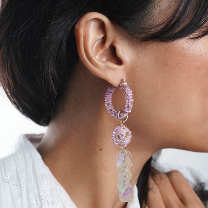 Purple Radiance Hoop Earrings - HASHTACK