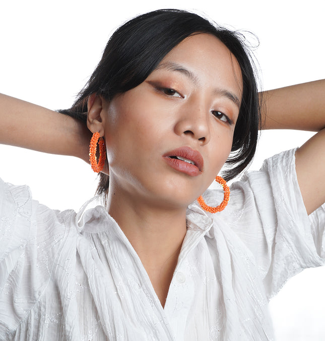 Coral Charm Mini Hoops