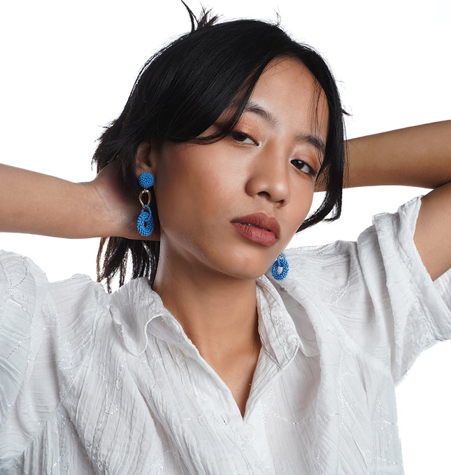 Blue Harmony Loop Earrings