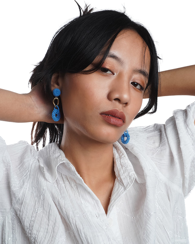 Blue Harmony Loop Earrings