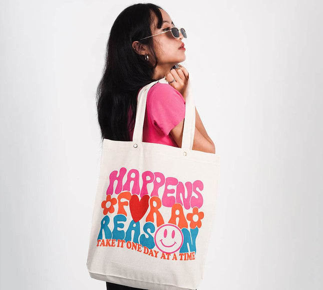 Everything Happens For A Reason Tote Bag - HASHTACK
