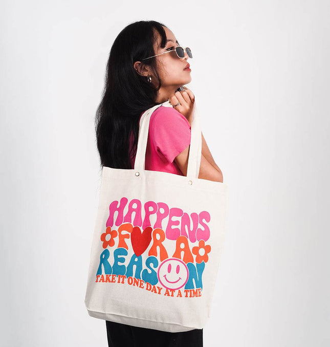 Everything Happens For A Reason Tote Bag - HASHTACK