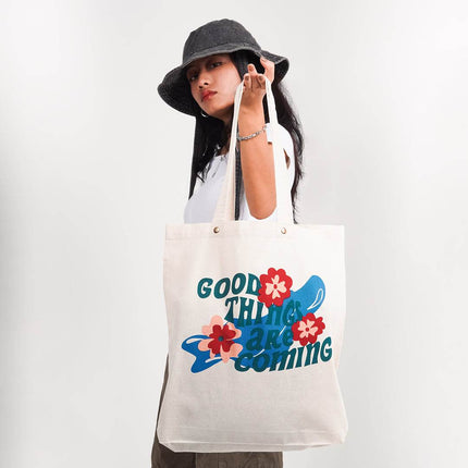 Good Things Are Coming Canvas Tote Bag - HASHTACK
