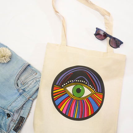 Colourful Evil Eye Tote Bag