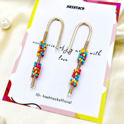 Umbrella Stick Multicolour Beaded Earrings