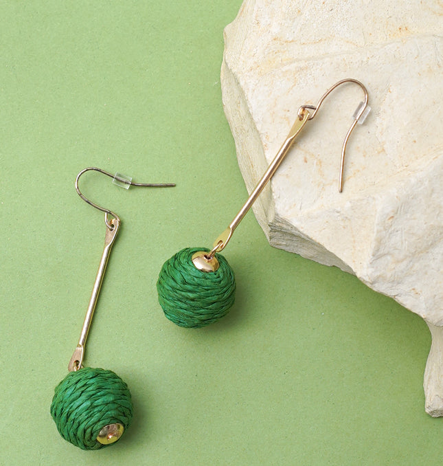 Green Ball Cord Dangles