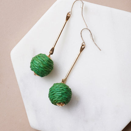 Green Ball Cord Dangles