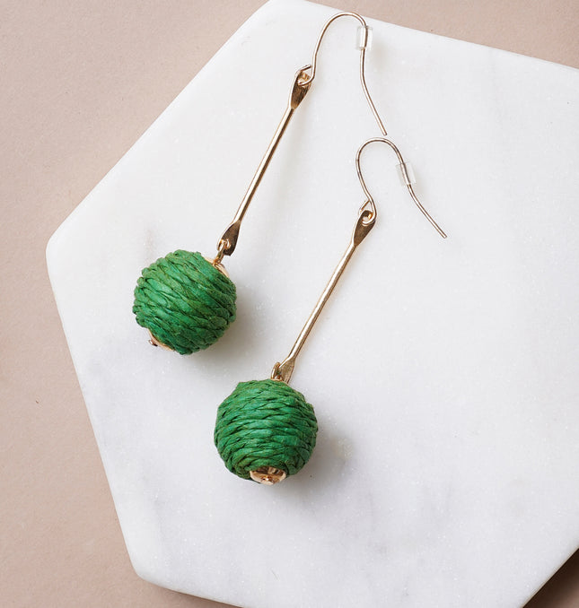 Green Ball Cord Dangles