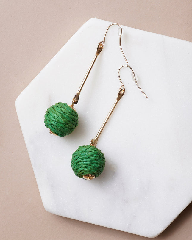 Green Ball Cord Dangles