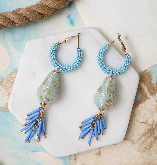 Powder Blue drop earrings - HASHTACK