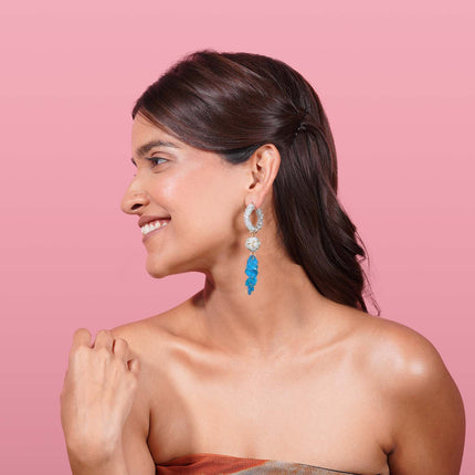 Feather Baby Blue Earrings