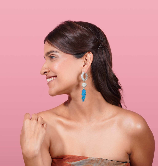 Feather Baby Blue Earrings - HASHTACK