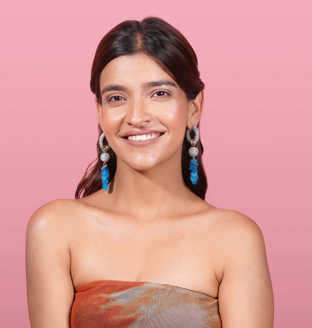 Feather Baby Blue Earrings