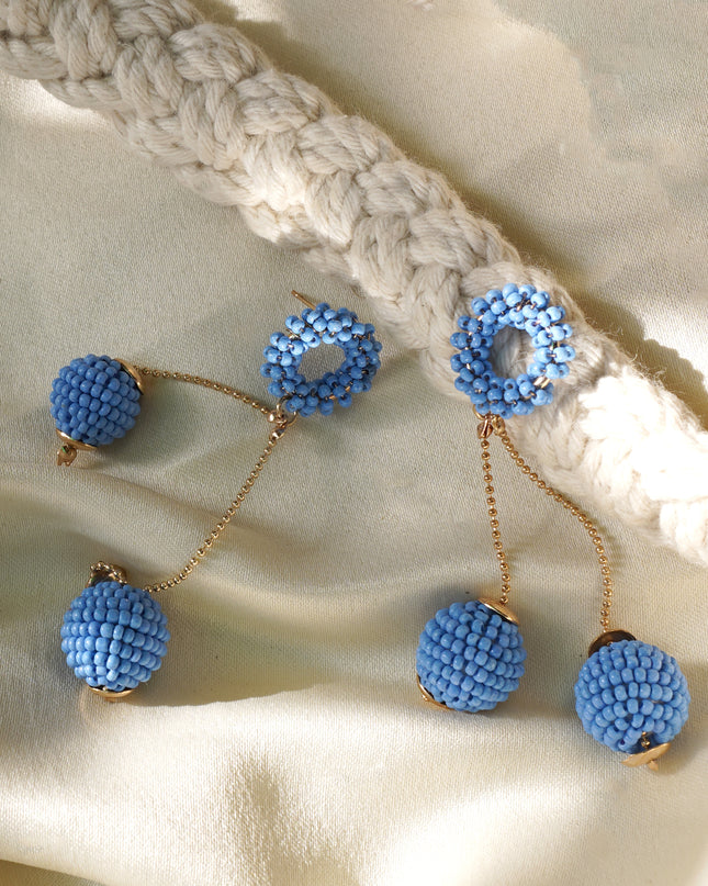 Nautical Navy Hoops drop earrings