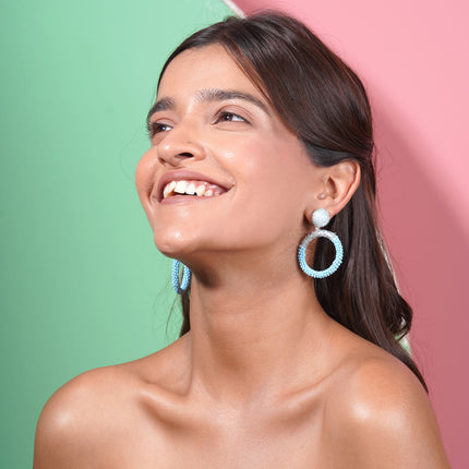 Indigo Infinity Hoops Earrings